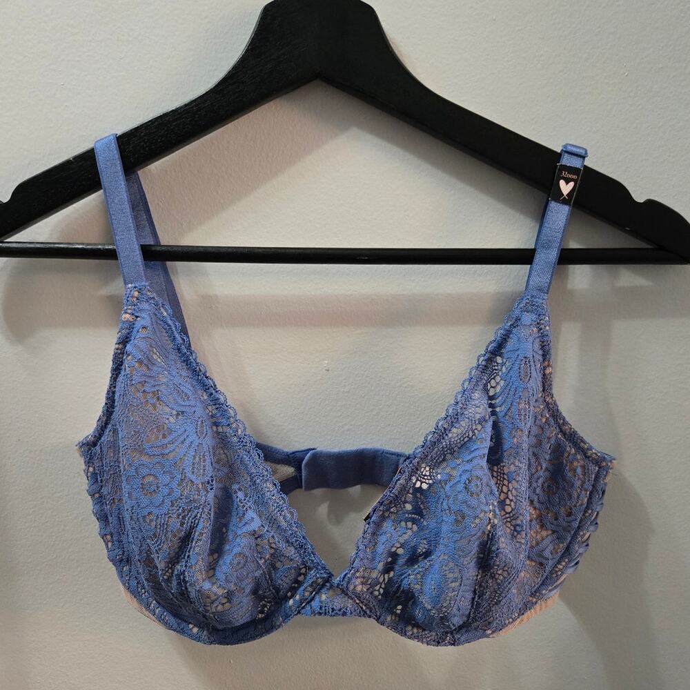 Victoria's Secret Very Sexy Lace Plunge Bra sz 32DDD New Blue